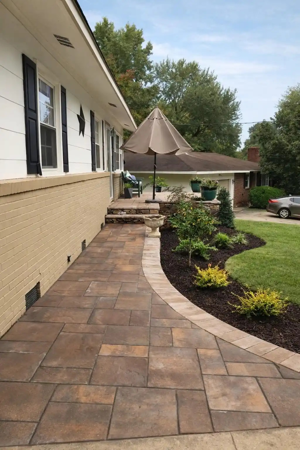 Patio with landscape lighting Greensboro NC