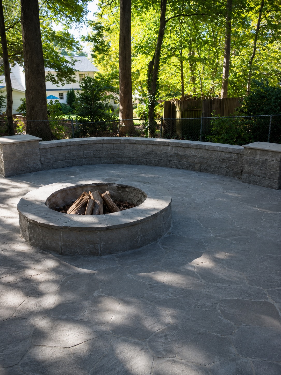 Fire pit outdoor living space Greensboro NC
