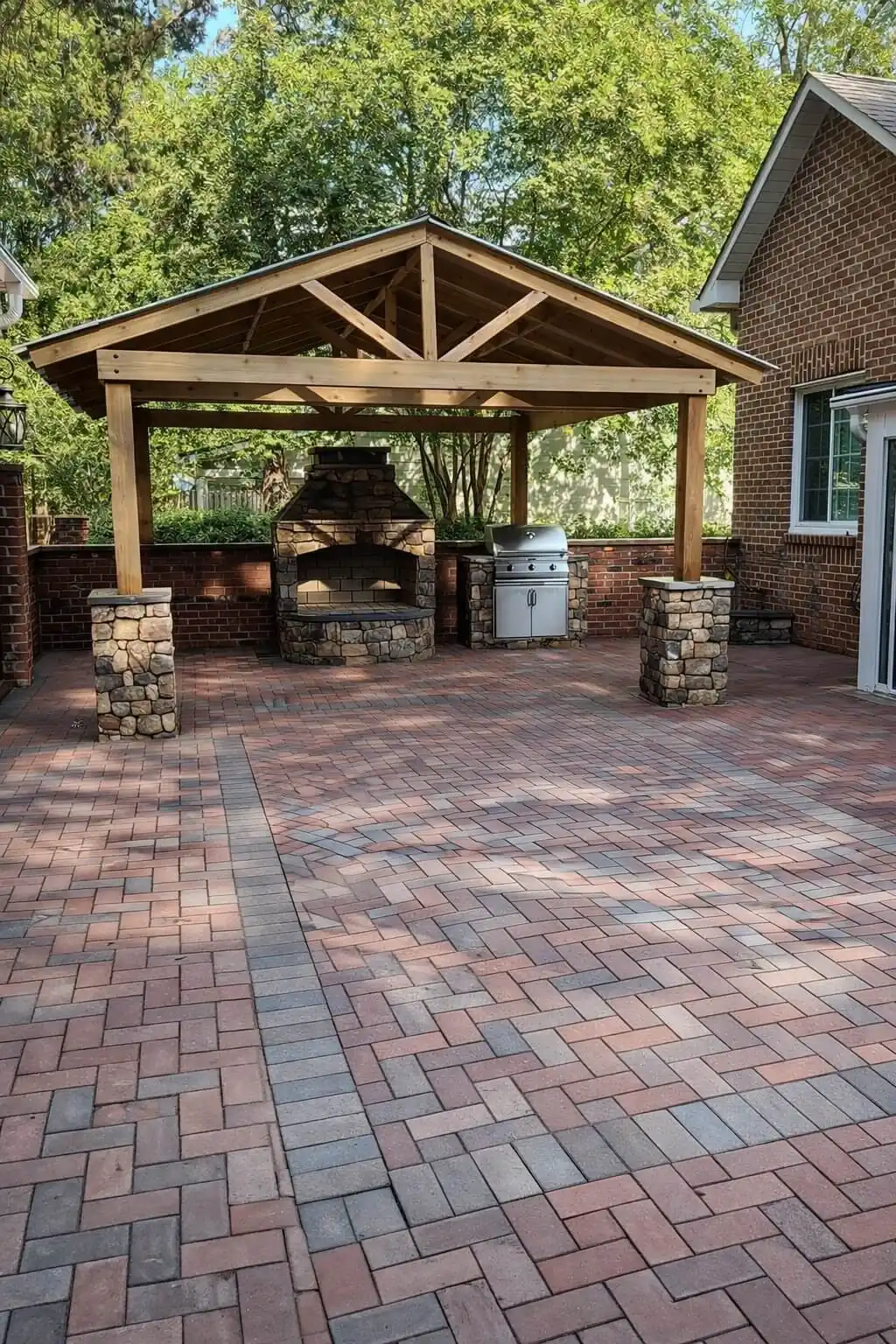 Outdoor kitchen with pavilion Greensboro NC