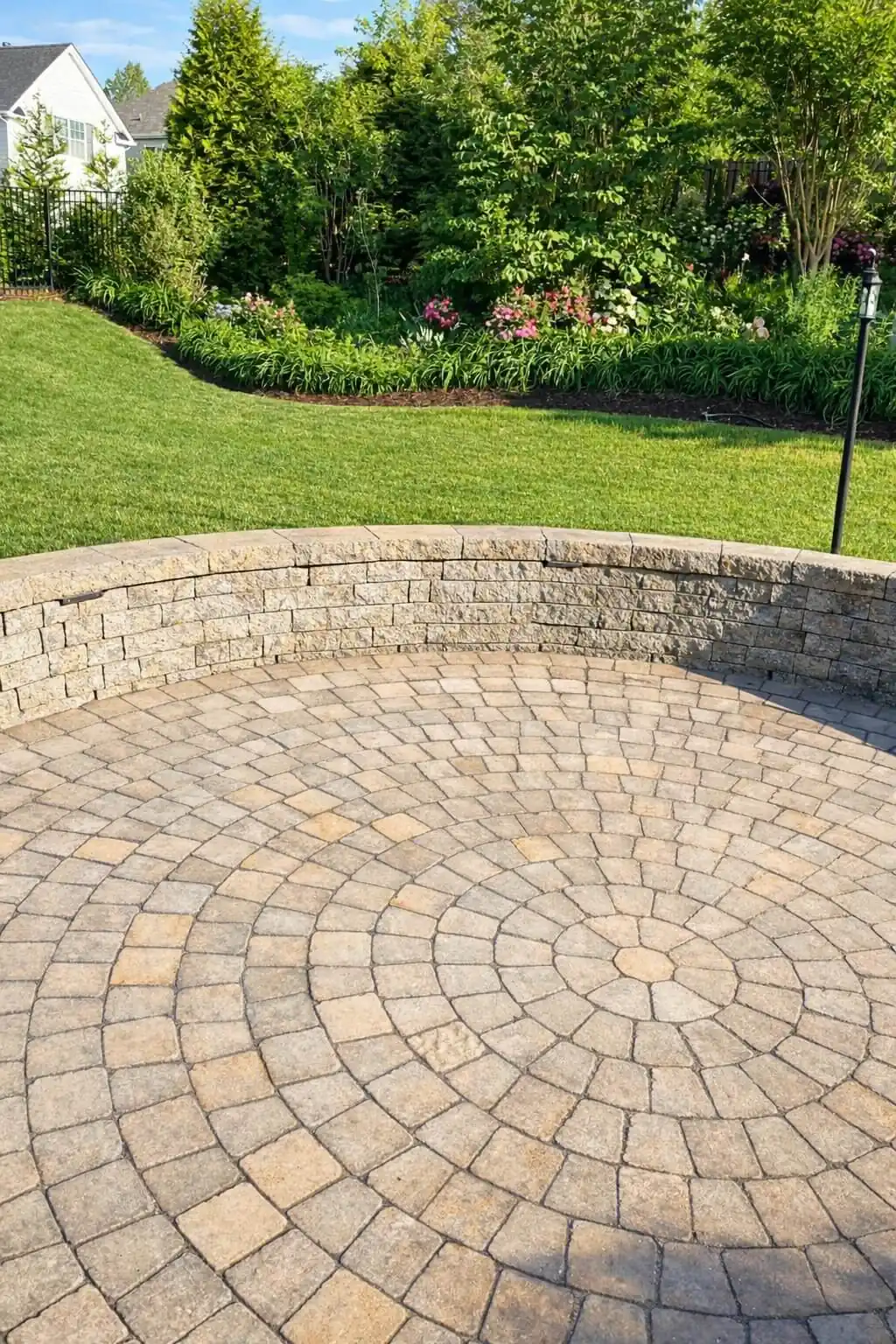 Flagstone patio and sitting wall Greensboro NC